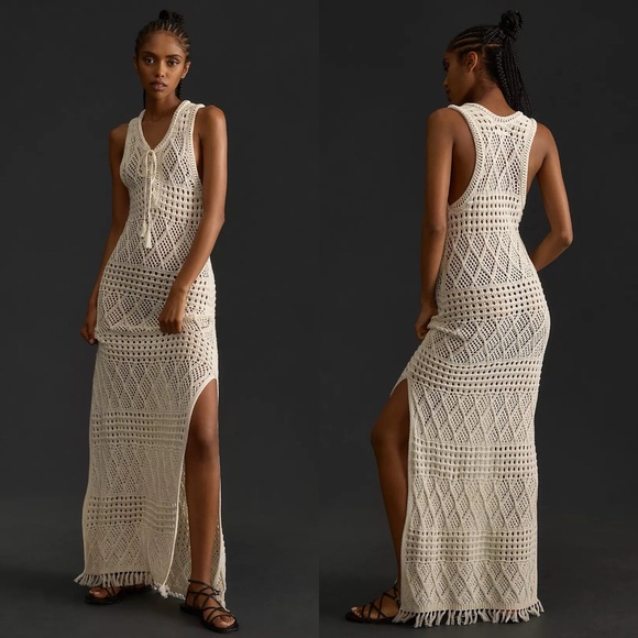 MOTHER Dresses & Skirts - NWT Mother Anthropologie The Skinny Dip Crochet Cover Up Dress